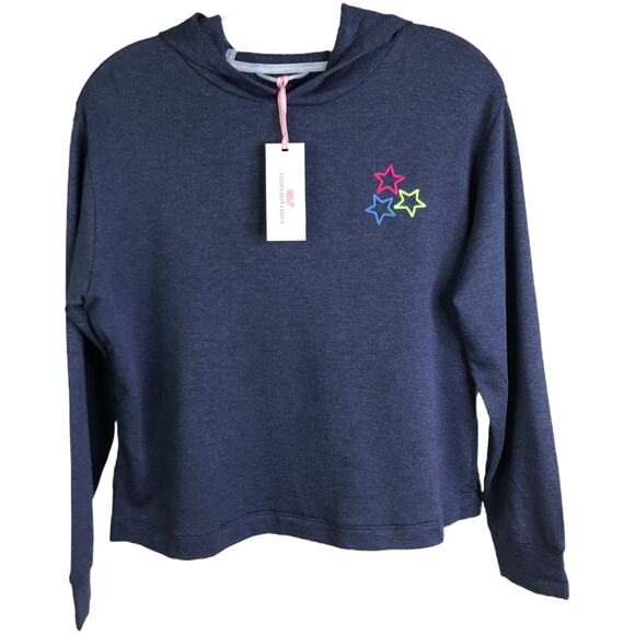 Vineyard Vines Sweatshirt Kids L (14) Blue Dream Cloth Hoodie Stars - NWT - Picture 1 of 11